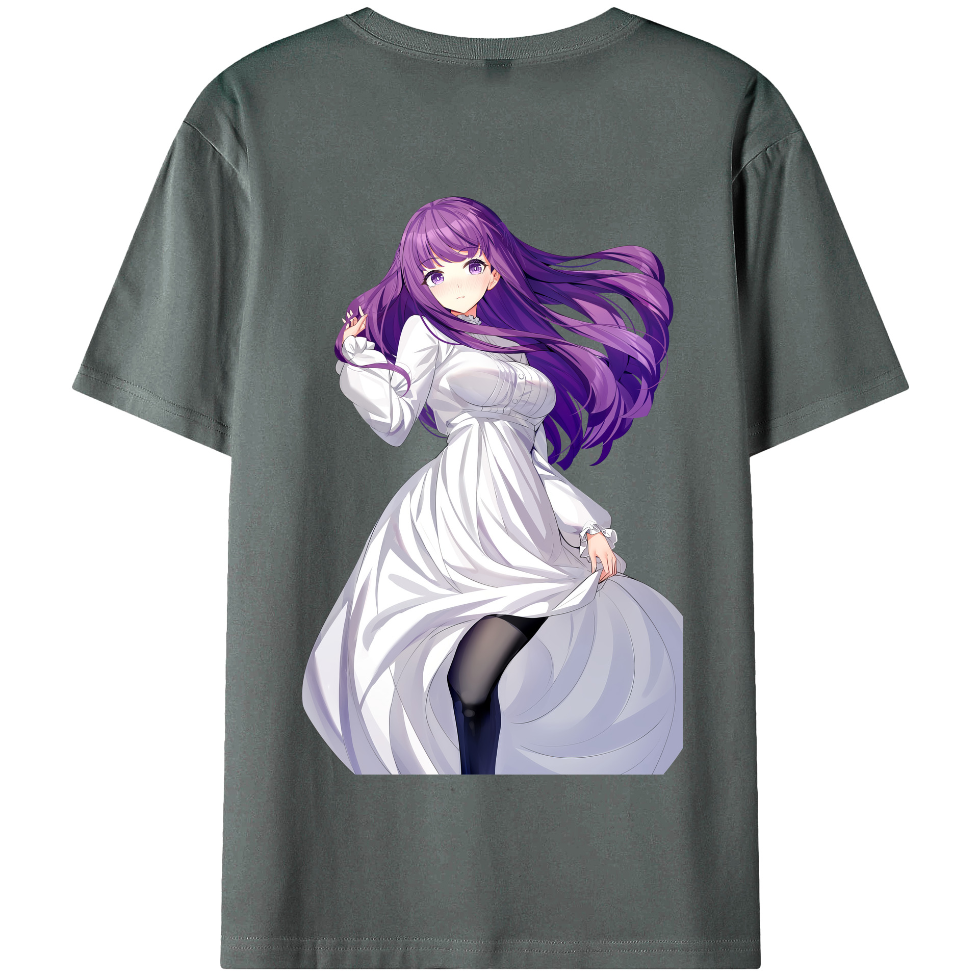 （画像用） 葬送のフリーレン Frieren 綿100％半袖Tシャツ（背面プリント）